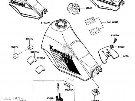 FUEL TANK - KL250D4 KLR250 1987 USA CALIFORNIA CANADA