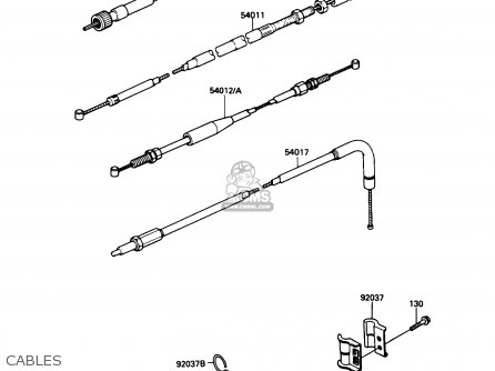 CABLES - KL250D4 KLR250 1987 USA CALIFORNIA CANADA