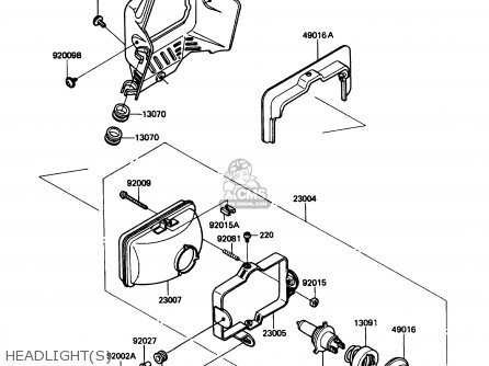 HEADLIGHT(S) - KL250D4 KLR250 1987 USA CALIFORNIA CANADA