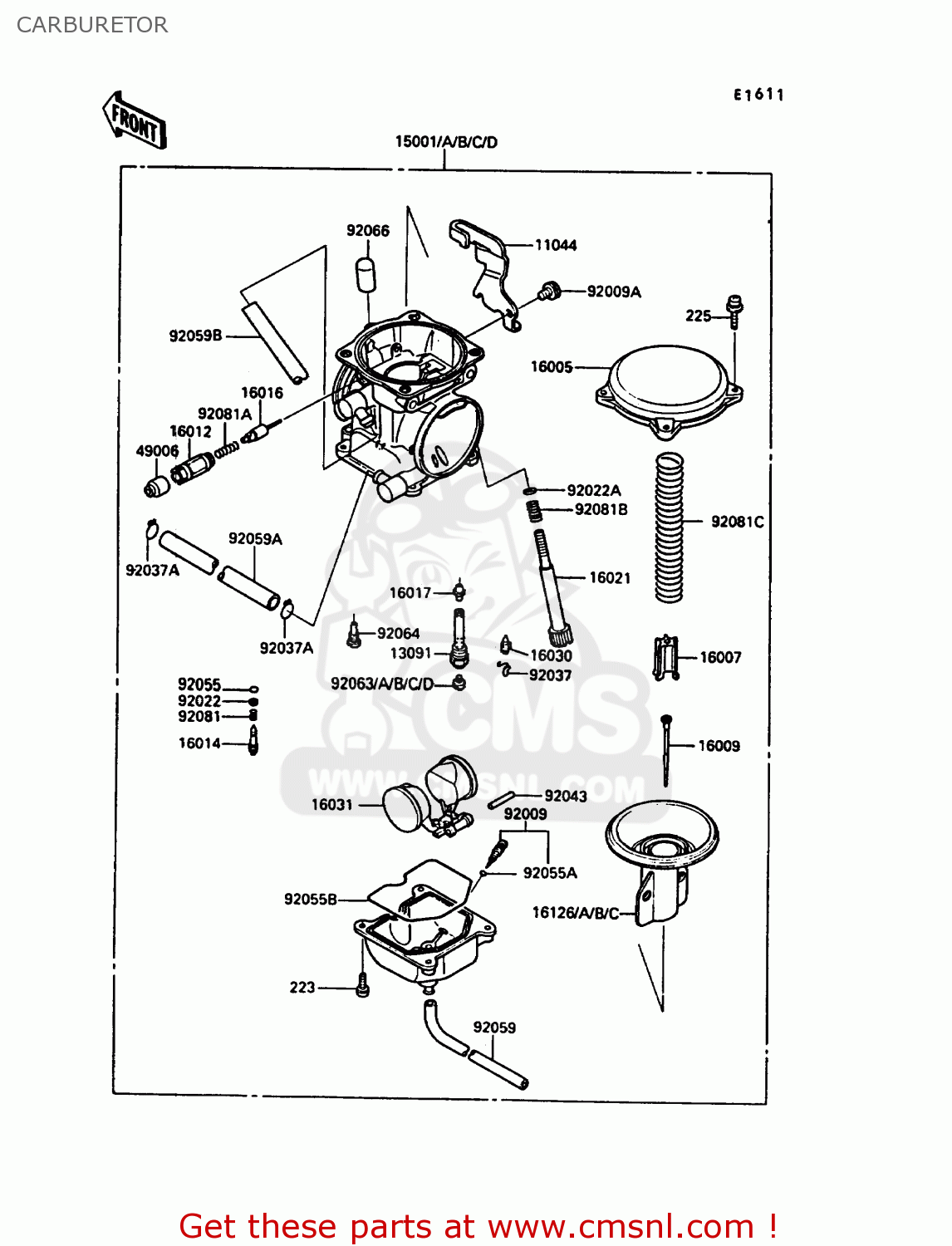 CARBURETOR KL250D5 KLR250 1988 EUROPE UK FG GR