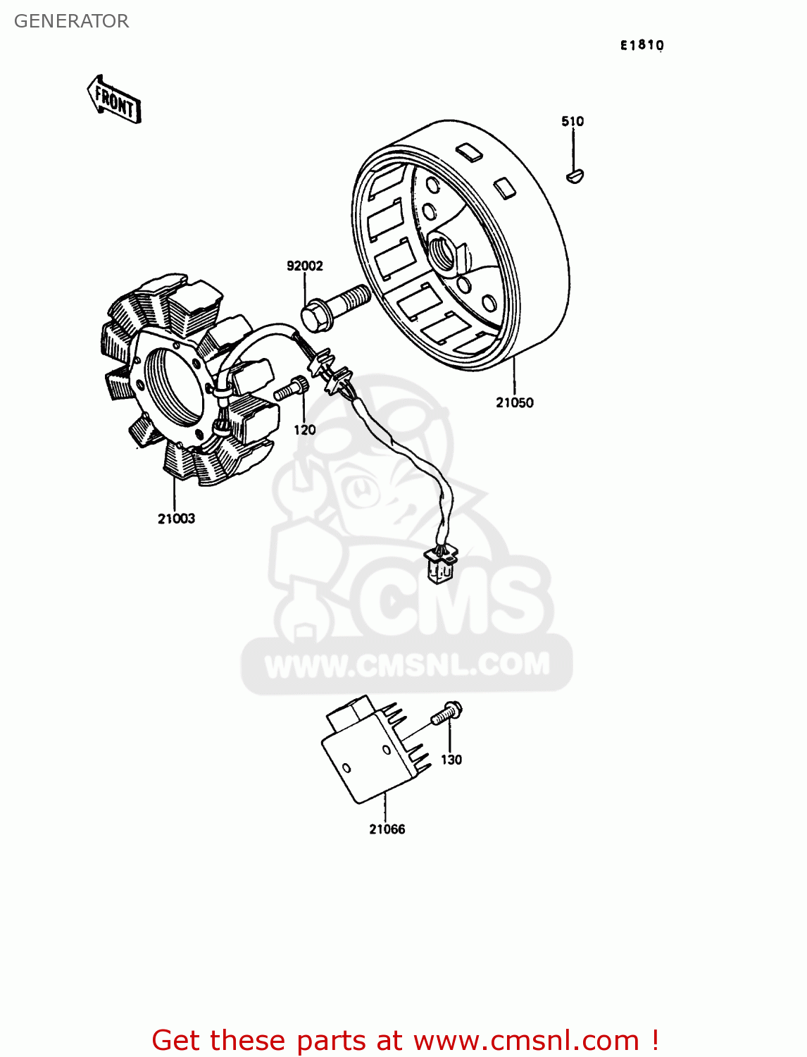 GENERATOR KL250D5 KLR250 1988 EUROPE UK FG GR