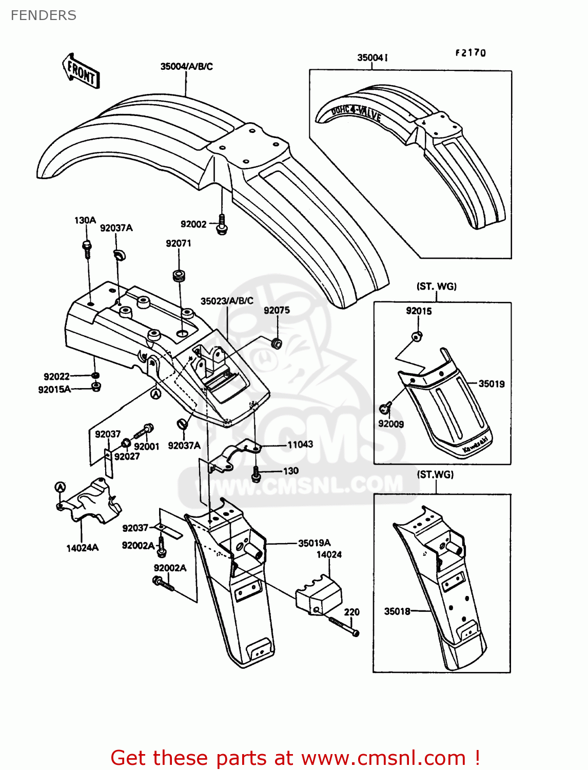 FENDERS KL250D5 KLR250 1988 EUROPE UK FG GR