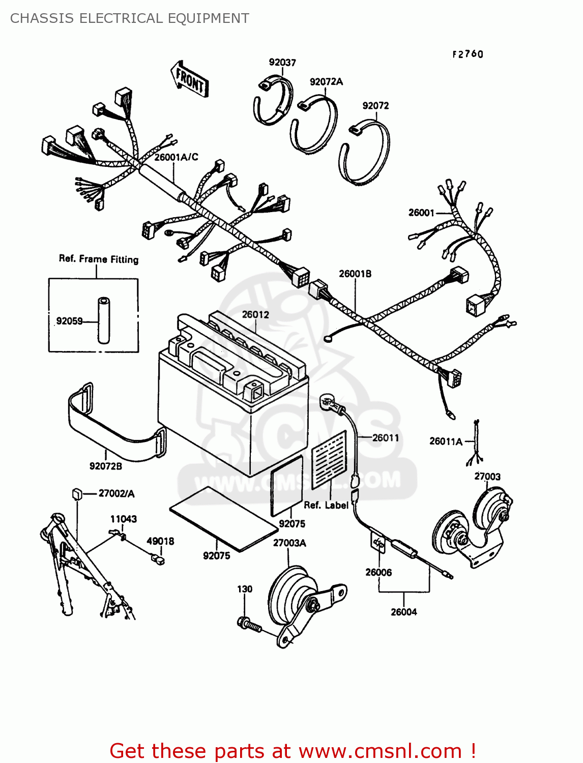 CHASSIS ELECTRICAL EQUIPMENT KL250D5 KLR250 1988 EUROPE UK FG GR