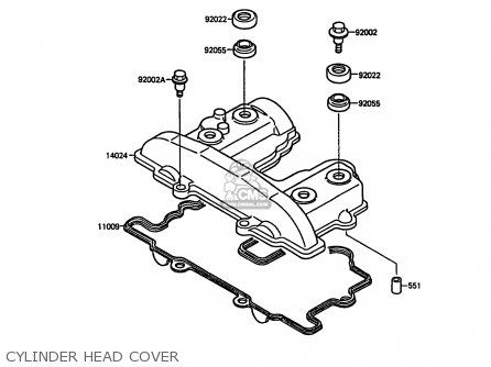 CYLINDER HEAD COVER - KL250D5 KLR250 1988 EUROPE UK FG GR