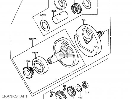 CRANKSHAFT - KL250D5 KLR250 1988 EUROPE UK FG GR