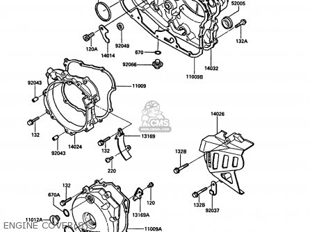 ENGINE COVER(S) - KL250D5 KLR250 1988 EUROPE UK FG GR