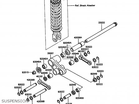 SUSPENSION - KL250D5 KLR250 1988 EUROPE UK FG GR