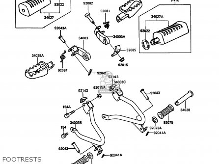FOOTRESTS - KL250D5 KLR250 1988 EUROPE UK FG GR