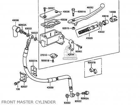 FRONT MASTER CYLINDER - KL250D5 KLR250 1988 EUROPE UK FG GR