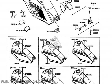 FUEL TANK(KL250-D4/D5) - KL250D5 KLR250 1988 EUROPE UK FG GR