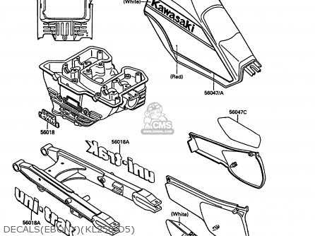 DECALS(EBONY)(KL250-D5) - KL250D5 KLR250 1988 EUROPE UK FG GR