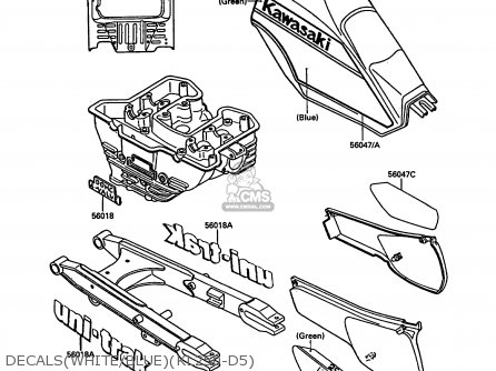 DECALS(WHITE/BLUE)(KL250-D5) - KL250D5 KLR250 1988 EUROPE UK FG GR