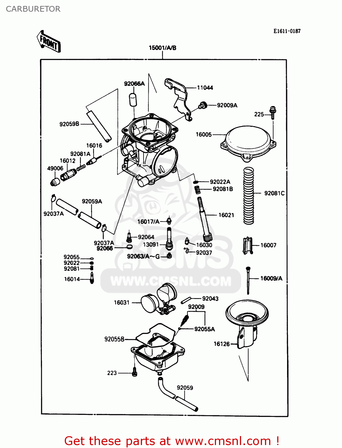 CARBURETOR KL250D5 KLR250 1988 USA CALIFORNIA CANADA