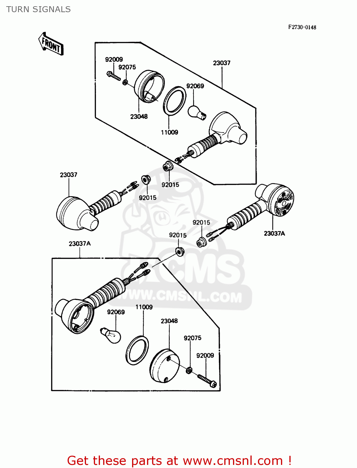 TURN SIGNALS KL250D5 KLR250 1988 USA CALIFORNIA CANADA