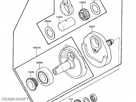 CRANKSHAFT - KL250D5 KLR250 1988 USA CALIFORNIA CANADA