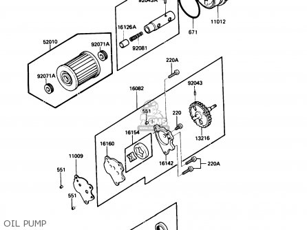 OIL PUMP - KL250D5 KLR250 1988 USA CALIFORNIA CANADA