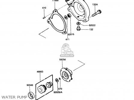 WATER PUMP - KL250D5 KLR250 1988 USA CALIFORNIA CANADA