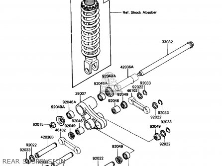 REAR SUSPENSION - KL250D5 KLR250 1988 USA CALIFORNIA CANADA