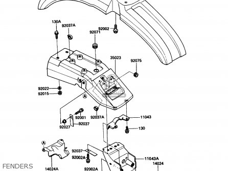 FENDERS - KL250D5 KLR250 1988 USA CALIFORNIA CANADA