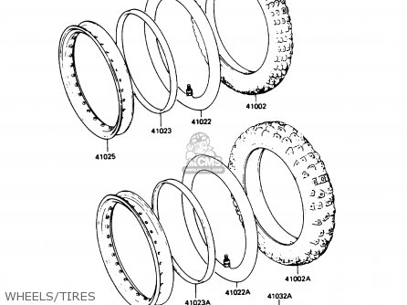 WHEELS/TIRES - KL250D5 KLR250 1988 USA CALIFORNIA CANADA