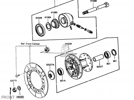 FRONT HUB - KL250D5 KLR250 1988 USA CALIFORNIA CANADA