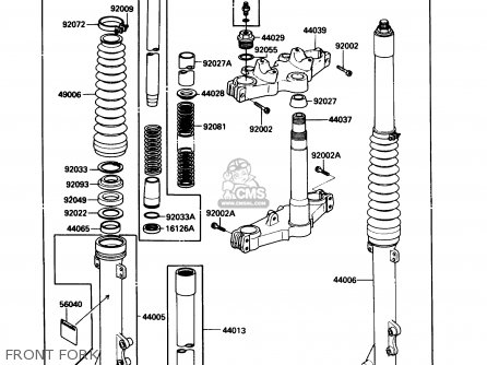 FRONT FORK - KL250D5 KLR250 1988 USA CALIFORNIA CANADA