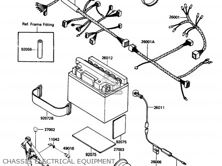CHASSIS ELECTRICAL EQUIPMENT - KL250D5 KLR250 1988 USA CALIFORNIA CANADA