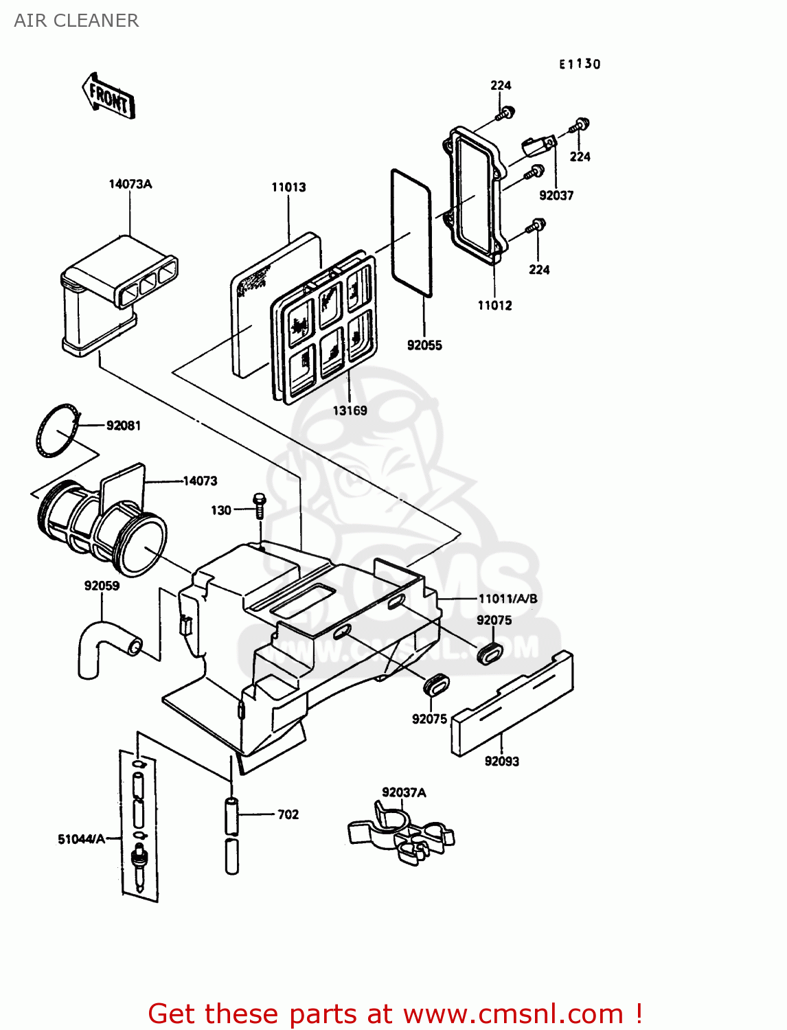 AIR CLEANER KL250D6 KLR250 1989 EUROPE UK FG GR NR ST