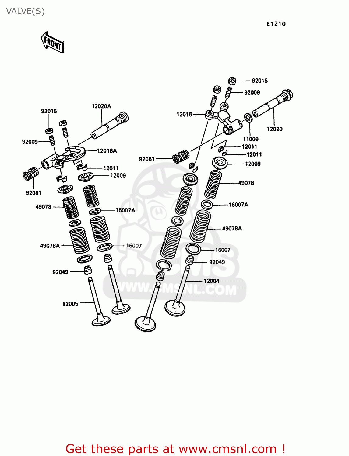 VALVE(S) KL250D6 KLR250 1989 EUROPE UK FG GR NR ST