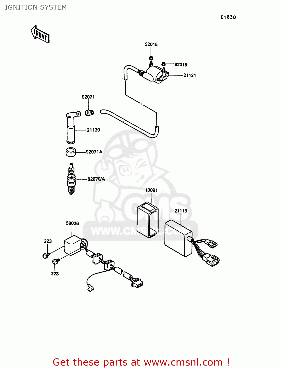 IGNITION SYSTEM KL250D6 KLR250 1989 EUROPE UK FG GR NR ST