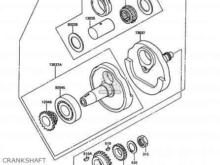 CRANKSHAFT - KL250D6 KLR250 1989 EUROPE UK FG GR NR ST