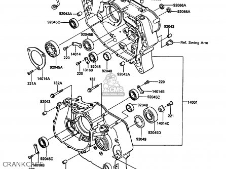 CRANKCASE - KL250D6 KLR250 1989 EUROPE UK FG GR NR ST