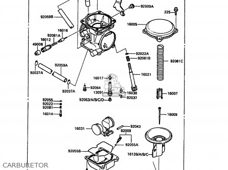 CARBURETOR - KL250D6 KLR250 1989 EUROPE UK FG GR NR ST