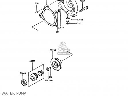 WATER PUMP - KL250D6 KLR250 1989 EUROPE UK FG GR NR ST