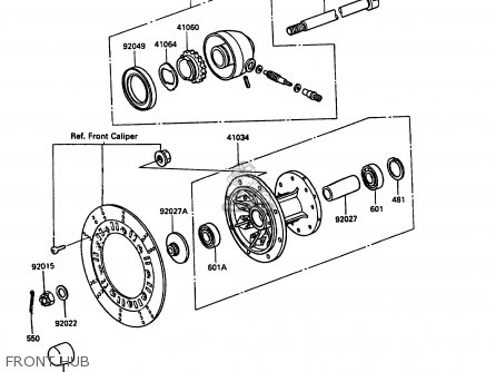 FRONT HUB - KL250D6 KLR250 1989 EUROPE UK FG GR NR ST