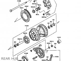 REAR HUB - KL250D6 KLR250 1989 EUROPE UK FG GR NR ST