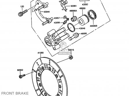 FRONT BRAKE - KL250D6 KLR250 1989 EUROPE UK FG GR NR ST