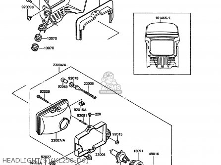 HEADLIGHT(S)(KL250-D6) - KL250D6 KLR250 1989 EUROPE UK FG GR NR ST
