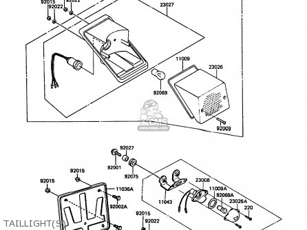 TAILLIGHT(S) - KL250D6 KLR250 1989 EUROPE UK FG GR NR ST