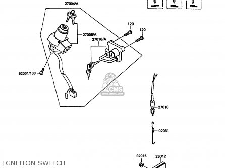 IGNITION SWITCH - KL250D6 KLR250 1989 EUROPE UK FG GR NR ST