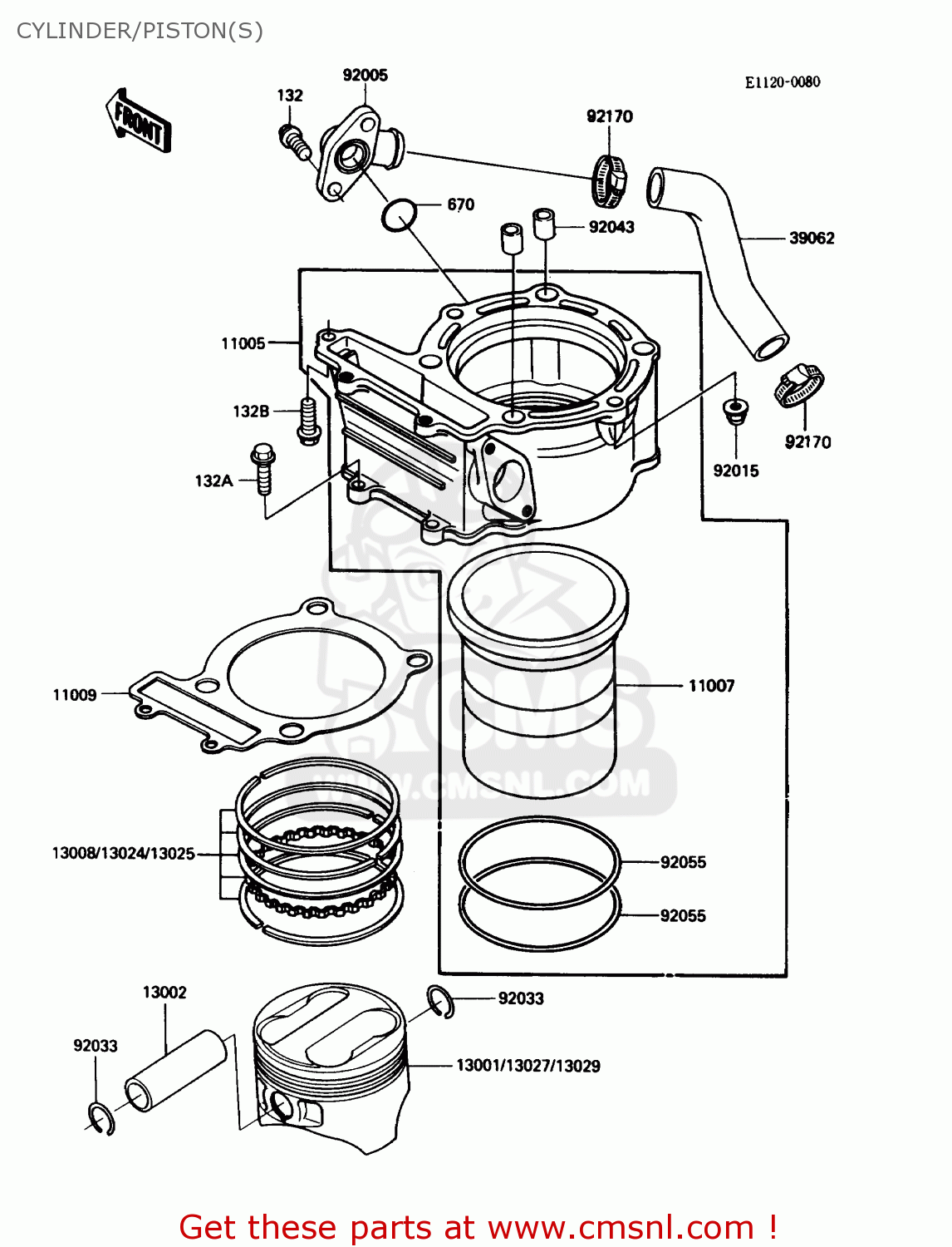 CYLINDER/PISTON(S) KL250D6 KLR250 1989 USA CALIFORNIA CANADA