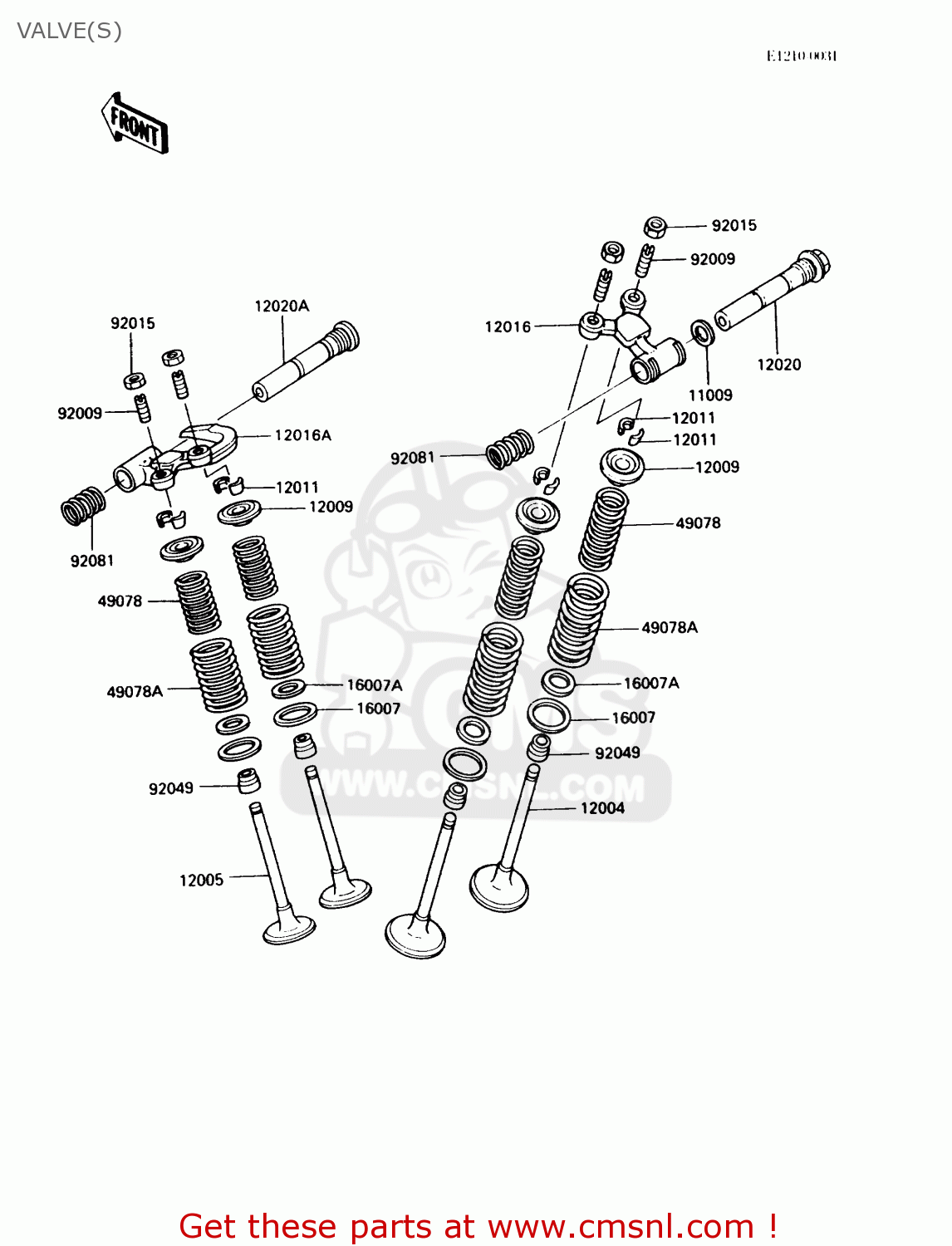 VALVE(S) KL250D6 KLR250 1989 USA CALIFORNIA CANADA