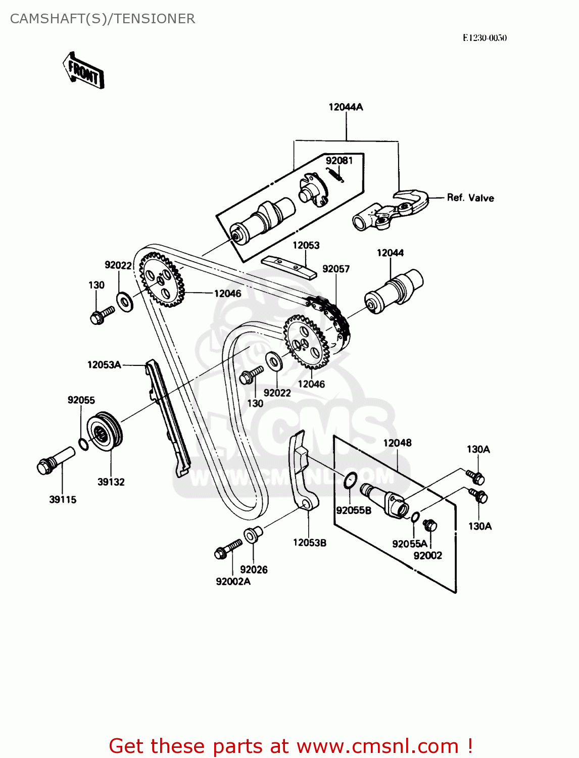 CAMSHAFT(S)/TENSIONER KL250D6 KLR250 1989 USA CALIFORNIA CANADA