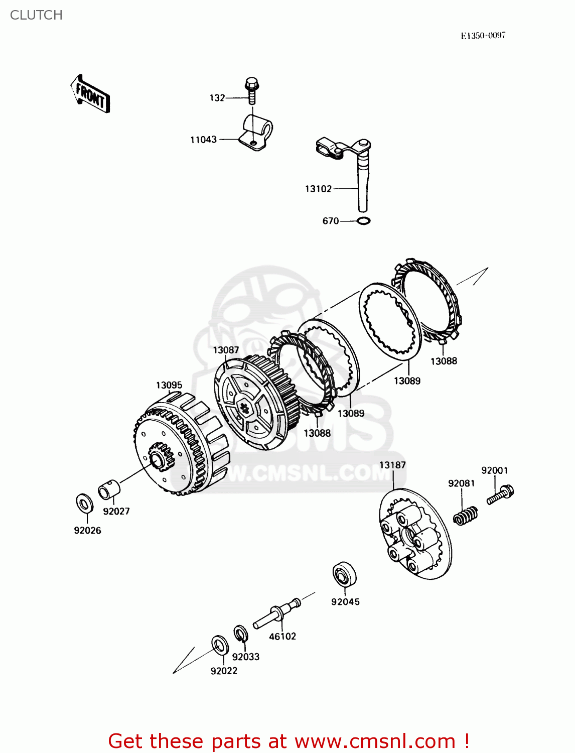 CLUTCH KL250D6 KLR250 1989 USA CALIFORNIA CANADA