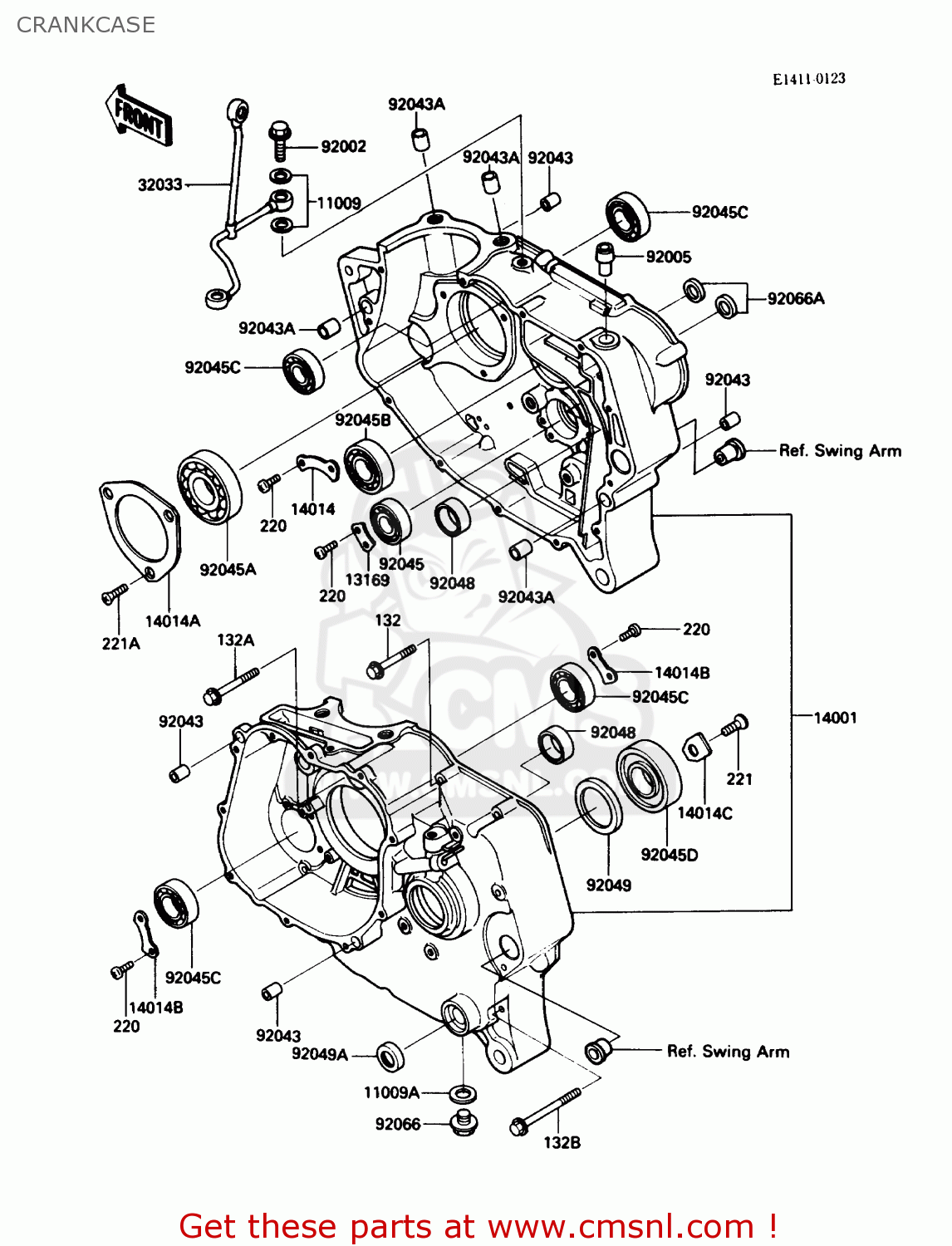 CRANKCASE KL250D6 KLR250 1989 USA CALIFORNIA CANADA