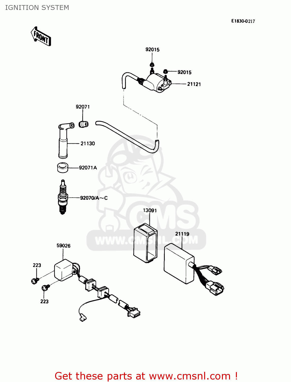 IGNITION SYSTEM KL250D6 KLR250 1989 USA CALIFORNIA CANADA