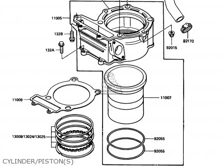 CYLINDER/PISTON(S) - KL250D6 KLR250 1989 USA CALIFORNIA CANADA