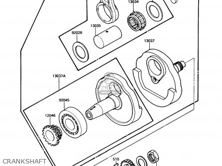 CRANKSHAFT - KL250D6 KLR250 1989 USA CALIFORNIA CANADA