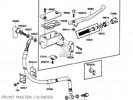 FRONT MASTER CYLINDER - KL250D6 KLR250 1989 USA CALIFORNIA CANADA