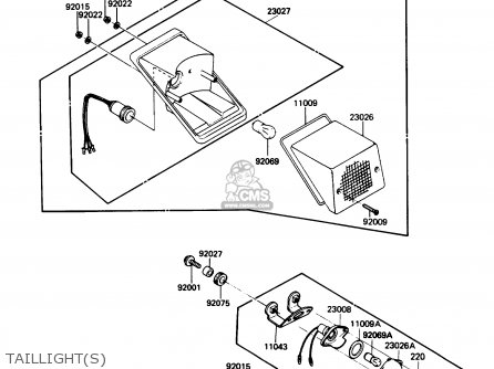 TAILLIGHT(S) - KL250D6 KLR250 1989 USA CALIFORNIA CANADA